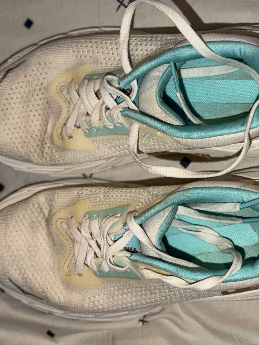 Hoka One One White with Teal Interior Women's Sneakers